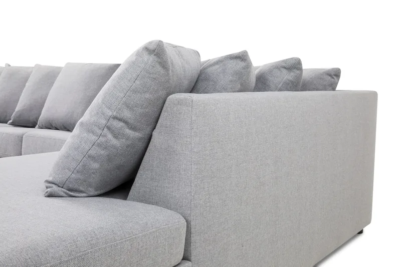 Crazy 5-sits Högervänd U-formad X-Large Soffa med Divan och Schäslong i Tyg inkl Kuvertkuddar - Grå - Möbler - Soffa - U-soffa