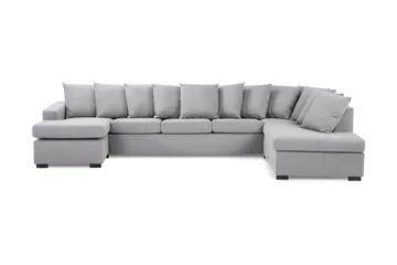 Crazy 5-sits Högervänd U-formad X-Large Soffa med Divan och Schäslong i Tyg inkl Kuvertkuddar - Grå - Möbler - Soffa - U-soffa
