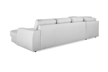 Optus Lyx 4-sits Vänstervänd U-formad Soffa med Divan och Schäslong i Tyg - Grå - Möbler - Soffa - U-soffa