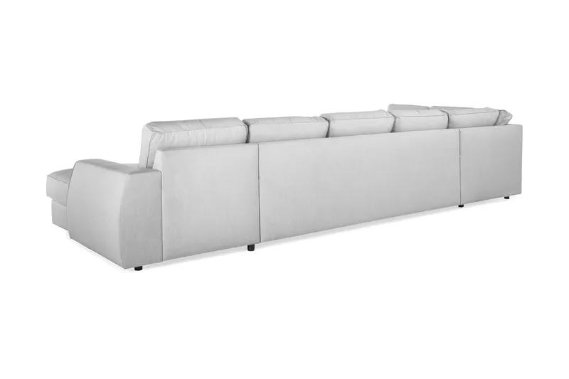 Optus Lyx 6-sits Vänstervänd U-formad Large Soffa med Divan och Schäslong i Tyg - Grå - Möbler - Soffa - U-soffa