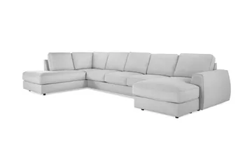 Optus Lyx 6-sits Vänstervänd U-formad Large Soffa med Divan och Schäslong i Tyg - Grå - Möbler - Soffa - U-soffa