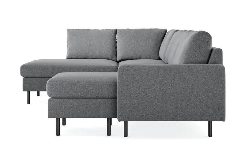 Peppe 4-sits Vänstervänd U-formad Soffa med Divan och Schäslong i Tyg - Ljusgrå - Möbler - Soffa - U-soffa