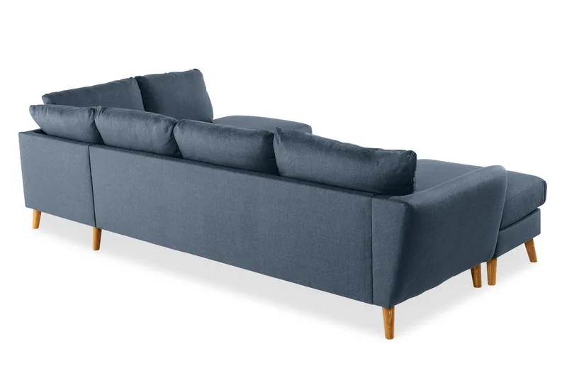 Trend 4-sits Högervänd U-formad Soffa med Divan och Schäslong i Tyg - Blå - Möbler - Soffa - U-soffa