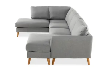 Trend 4-sits Vänstervänd U-formad Soffa med Divan och Schäslong i Tyg - Grå - Möbler - Soffa - U-soffa
