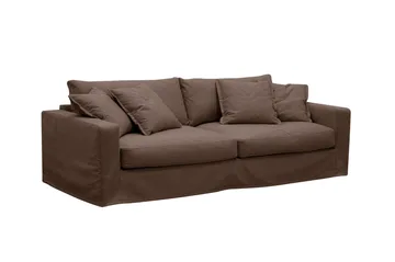 Valencia Extra Djup 3-sits soffa + fåtölj med avtagbar och tvättbar klädsel - Mörkbrun - Möbler - Soffa - Soffgrupp