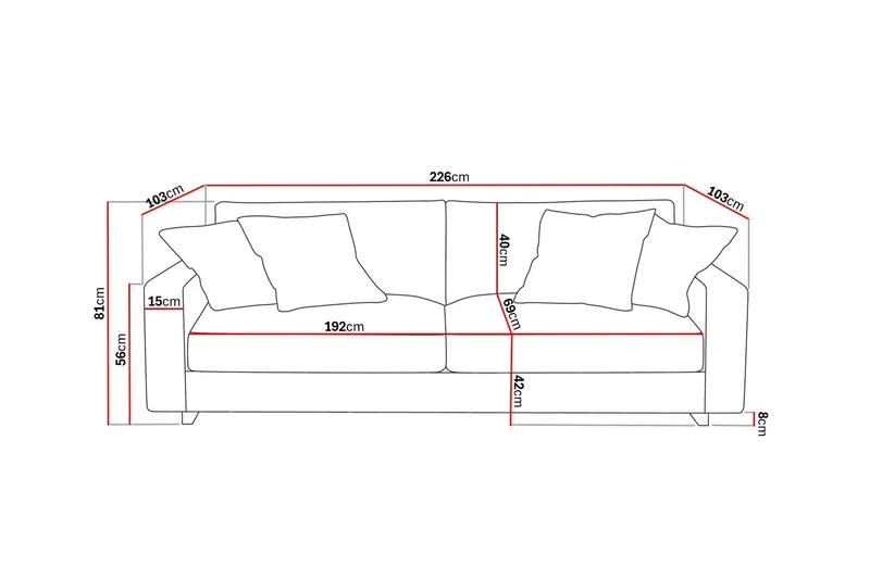 Valencia Extra Djup 3-sits Soffa i Chenille - Brun - Möbler - Soffa - 3 sits soffa