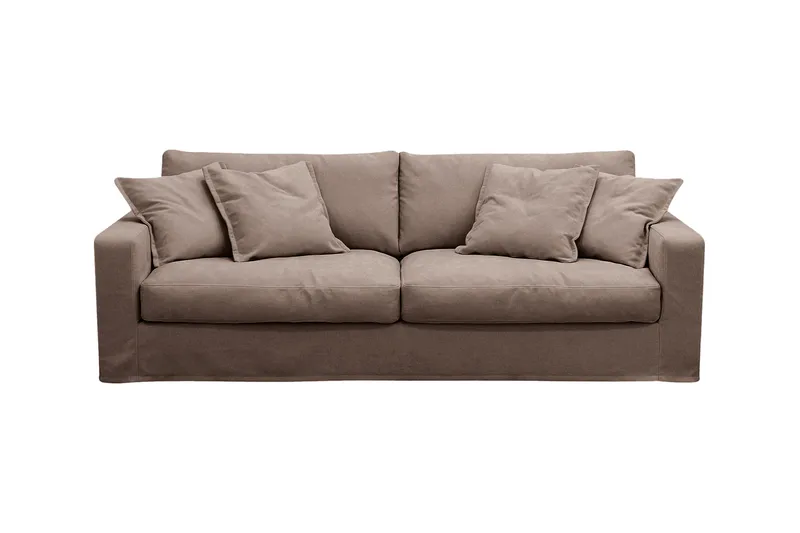 Valencia Extra Djup 3-sits Soffa med avtagbar och tvättbar klädsel - Mörkbrun - Möbler - Soffa - 3 sits soffa
