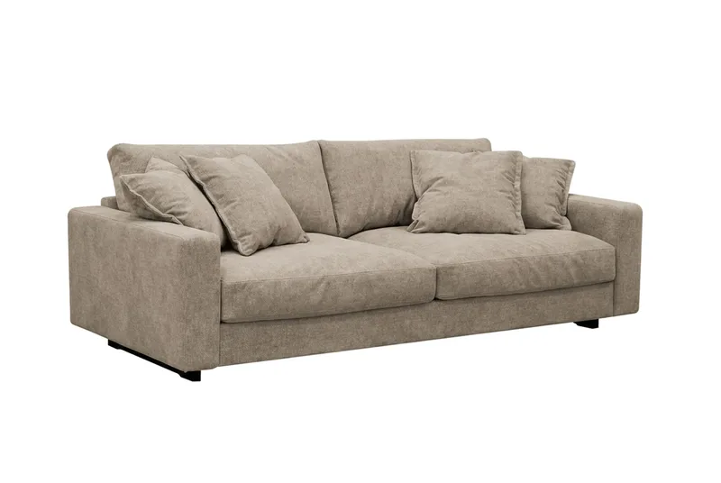 Valencia Soffgrupp Extra Djup 3-sits Soffa + Fåtölj i Chenille - Brun - Möbler - Soffa - Soffgrupp