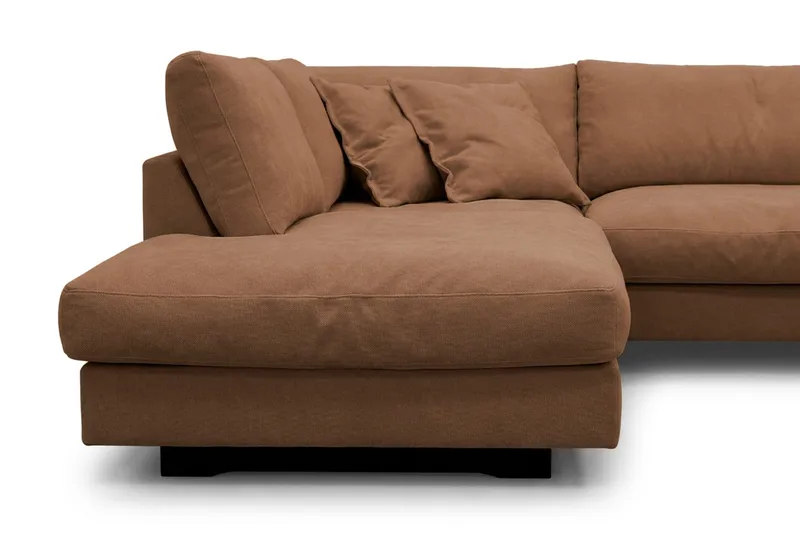 Valencia Soffgrupp Extra Djup 4-sits Schäslong Vänster + Fotpall - Rostbrun - Möbler - Soffa - Soffgrupp