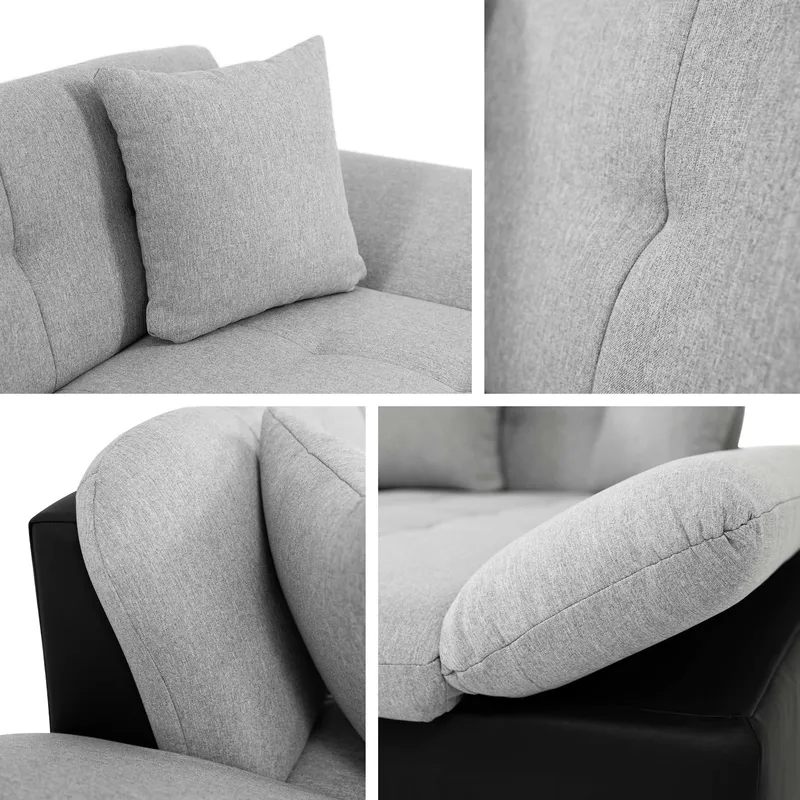 Vananda 3-sits Soffa med divan vänster och förvaring - grå - Möbler - Soffa - Divansoffor & schäslongsoffa