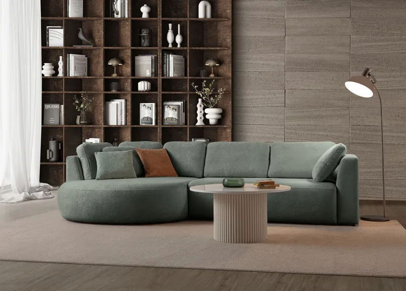 Venezia Hörnsoffa 310x75x105 cm - Liquid Green - Möbler - Soffa - Hörnsoffa