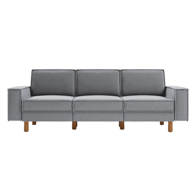 Vilsa 3-sits Mjuk Djup Soffa i Tyg - Brun|Grå - Möbler - Soffa - Sammetssoffa