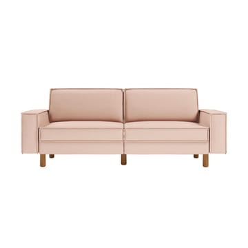 Vilsa 3-sits Mjuk Djup Soffa med Kantsydd Boxig i Tyg - Ljusrosa - Möbler - Soffa - Sammetssoffa