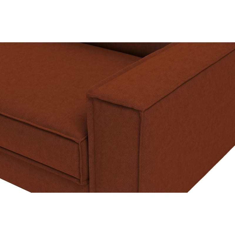 Vilsa 3-sits Mjuk Djup Soffa med Kantsydd Boxig i Tyg - Rost - Möbler - Soffa - Sammetssoffa