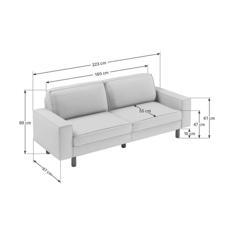 Vilsa 3-sits Soffa - Brun/Blå - Möbler - Soffa - Sammetssoffa