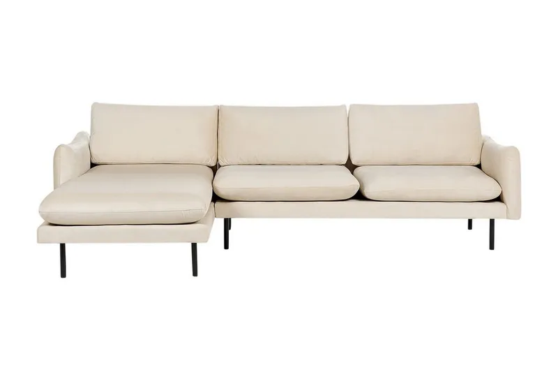 Woodal Hörnsoffa 4-sits, Beige/Svart