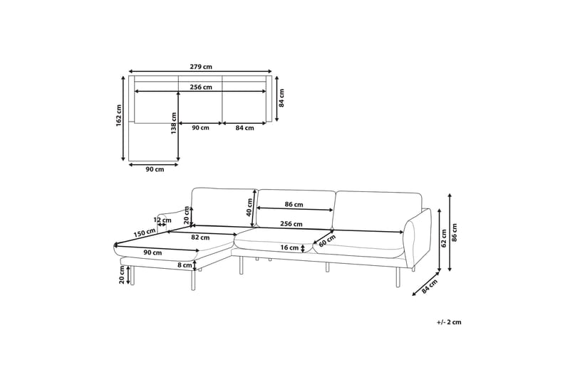 Woodal Hörnsoffa 4-sits - Beige/Svart - Möbler - Soffa - Divansoffor & schäslongsoffa