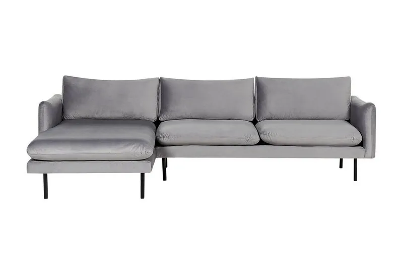 Woodal Hörnsoffa 4-sits, Grå/Svart