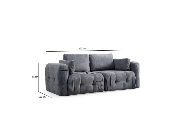 Yvara Soffa 2-sits - Grå - Möbler - Soffa - Modulsoffor - Komplett modulsoffa