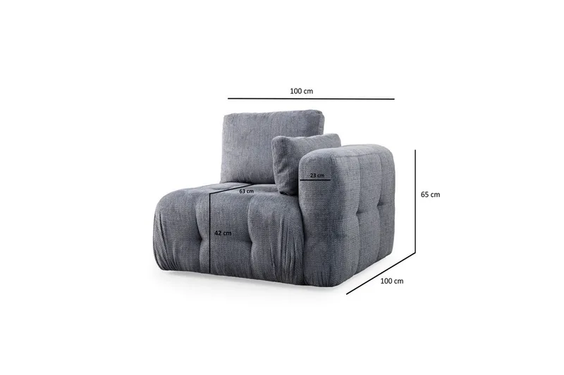 Yvara Soffa 3-sits - Grå - Möbler - Soffa - Modulsoffor - Komplett modulsoffa