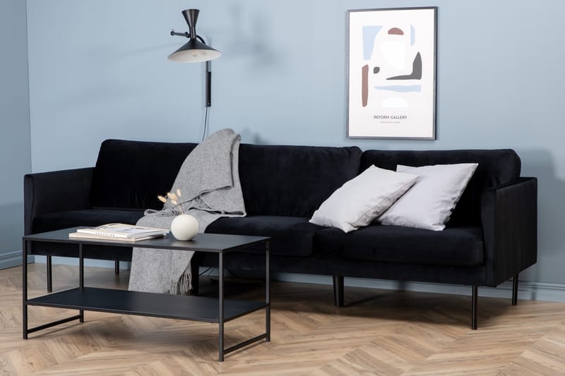 Zoom 3-sits Soffa i Sammet - Svart - Möbler - Soffa - Sammetssoffa
