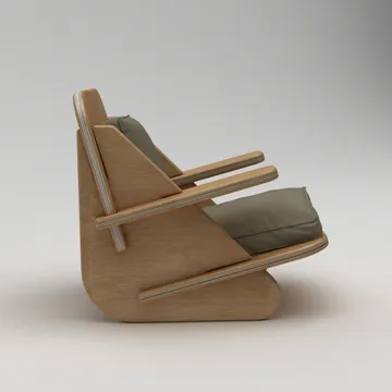 Öronlappsfåtölj Homitis Stylish (55 x 60 x 55 cm) naturträ khaki - Naturligt trä och khaki - Möbler - Stolar & fåtöljer - Fåtölj