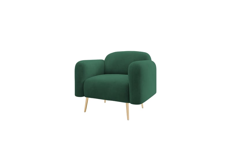 Alros Modern Fåtölj i Tyg med Metallben, Grön