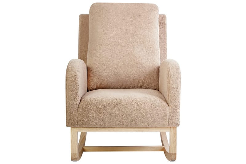 Alsta Fåtölj i Boucle med Träunderrede - Kamelbeige - Möbler - Stolar & fåtöljer - Fåtölj