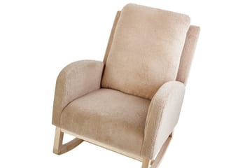 Alsta Fåtölj i Boucle med Träunderrede - Kamelbeige - Möbler - Stolar & fåtöljer - Fåtölj