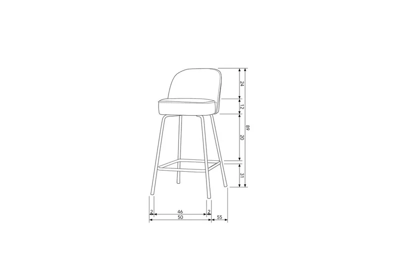 Barstol Vogue - Cognac, 65 cm - Möbler - Stolar & fåtöljer - Barstol & barpall
