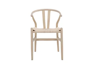 Dastoori Karmstol Matstol med Armstöd i Bokträ med Vitlaserad Ek-utseende med Flätad Sits - Beige - Möbler - Stolar & fåtöljer - Matstol & köksstol