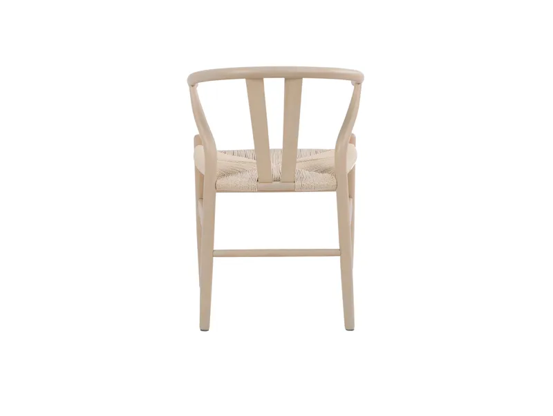 Dastoori Karmstol Matstol med Armstöd i Bokträ med Vitlaserad Ek-utseende med Flätad Sits - Beige - Möbler - Stolar & fåtöljer - Matstol & köksstol