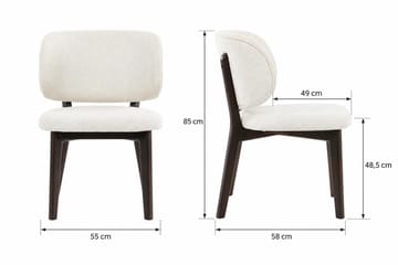 Eira Matstol och Köksstol i Trä med Rökt Ekutseende med Rundad Rygg och Tygsits - Beige - Möbler - Stolar & fåtöljer - Matstol & köksstol