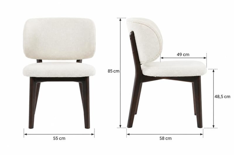 Eira Matstol och Köksstol i Trä med Rökt Ekutseende med Rundad Rygg och Tygsits - Beige - Möbler - Stolar & fåtöljer - Matstol & köksstol