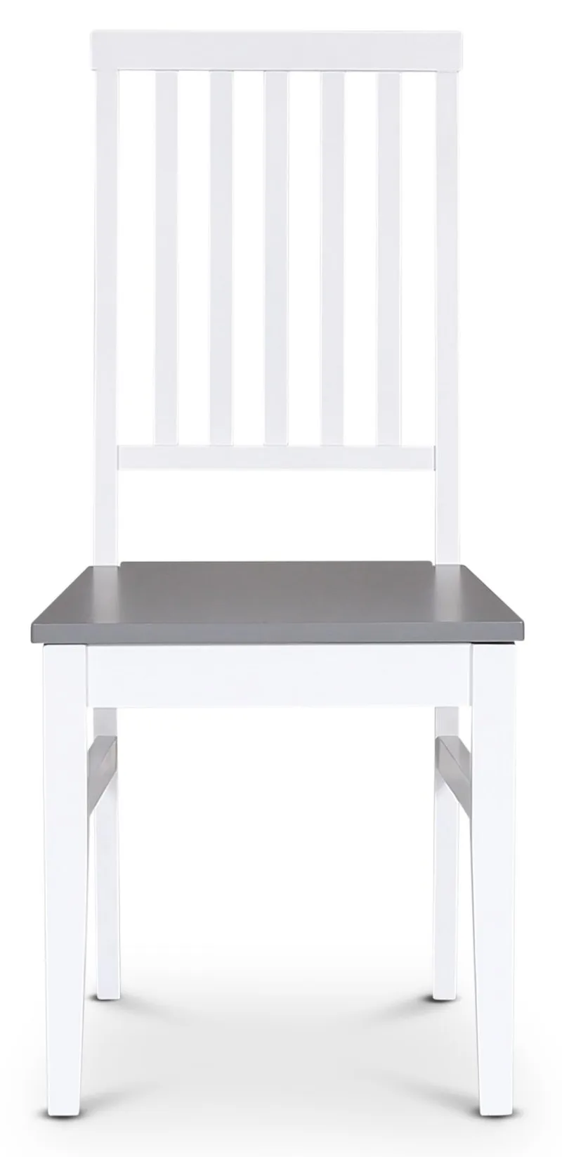 Fårö vit matstol med grå sits, Vit/Grå