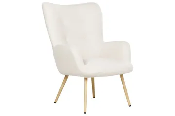Öronlappsfåtölj Vejle - Beige, svart - Möbler - Stolar & fåtöljer - Fåtölj - Öronlappsfåtölj