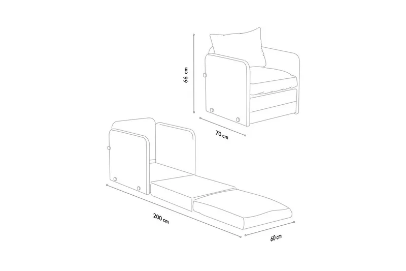 1-sits bäddsoffa Rubby Mörkgrå - Mörkgrå - Möbler - Stolar & fåtöljer - Fåtölj - Bäddfåtölj