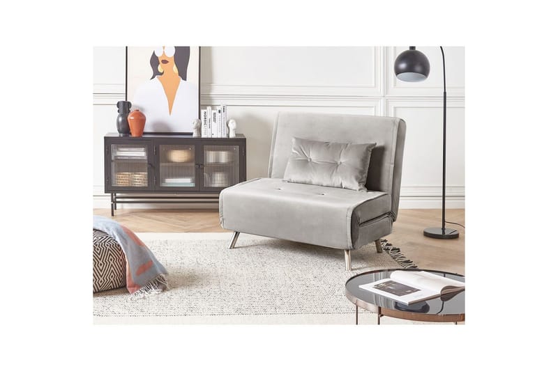 Bäddsoffa Farris - Grå/Silver - Möbler - Stolar & fåtöljer - Fåtölj - Bäddfåtölj