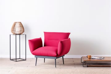 Bramelia Modern Fåtölj i Tyg med Metallben - Ceriserosa - Möbler - Stolar & fåtöljer - Fåtölj