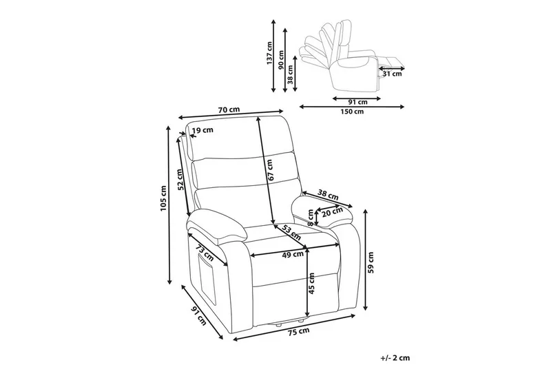 Elektrisk reclinerfåtölj Rise Beige - Beige - Möbler - Stolar & fåtöljer - Fåtölj - Biofåtölj & reclinerfåtölj