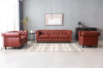 Fåtölj chesterfield i brunt PU - Charles - Möbler - Stolar & fåtöljer - Fåtölj - Chesterfield fåtölj