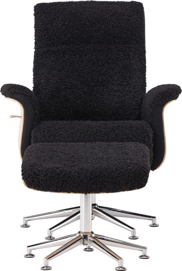 Hagön reclinerfåtölj med fotpall - Svart/oljad ek - Antracit teddy - Möbler - Stolar & fåtöljer - Fåtölj - Fåtölj med fotpall