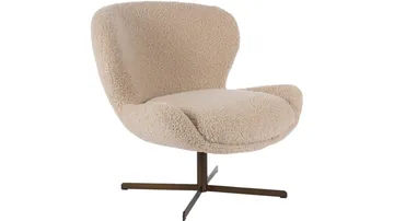 Kevlor Snurrfåtölj - Beige - Möbler - Stolar & fåtöljer - Fåtölj - Fåtölj med fotpall