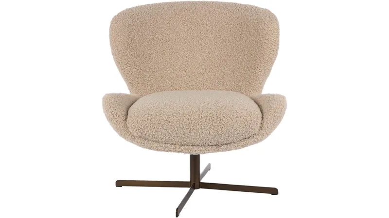 Kevlor Snurrfåtölj - Beige - Möbler - Stolar & fåtöljer - Fåtölj - Fåtölj med fotpall