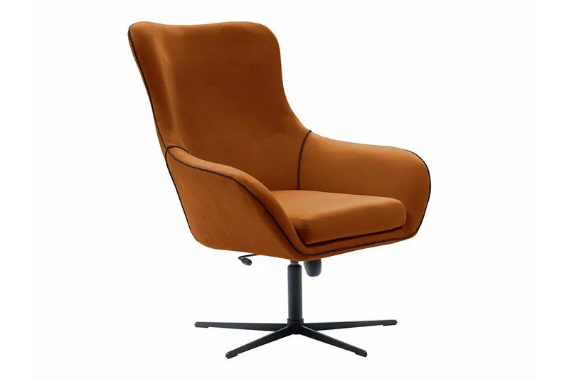 Laytown Modern Fåtölj i Sammet, Orange