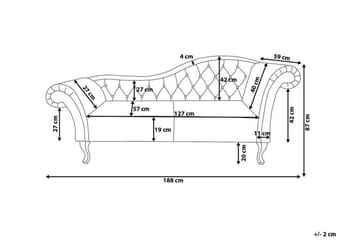 Lattes Höger Rak Dagbädd 188 cm i Tyg - Rosa - Möbler - Soffa - Dagbäddar