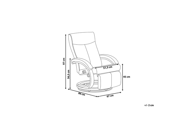 Might Oval Reclinerfåtölj i Konstläder med Metallunderrede - Vit - Möbler - Stolar & fåtöljer - Fåtölj - Skinnfåtölj & l äderfåtölj