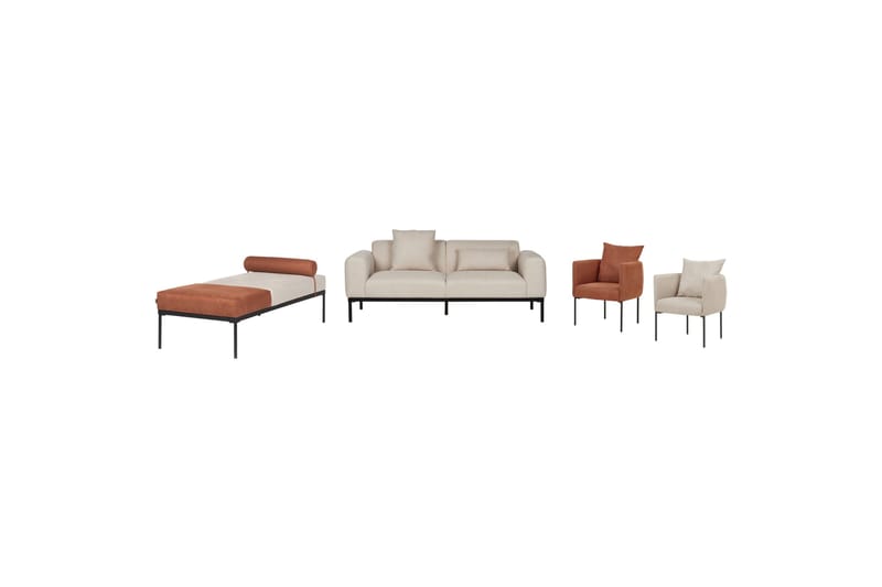 Naklund Schäslong 172 cm - Brun/Beige/Svart - Möbler - Soffa - Dagbäddar