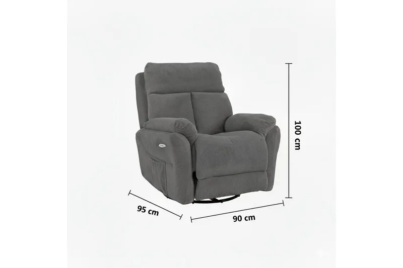 Navren Reclinerfåtölj Elektrisk - Krämvit - Möbler - Stolar & fåtöljer - Fåtölj - Biofåtölj & reclinerfåtölj