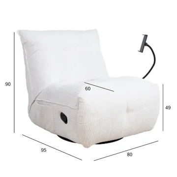 Recliner vilstol Selor med manuell mekanism - creme - Möbler - Stolar & fåtöljer - Fåtölj - Fåtölj med fotpall
